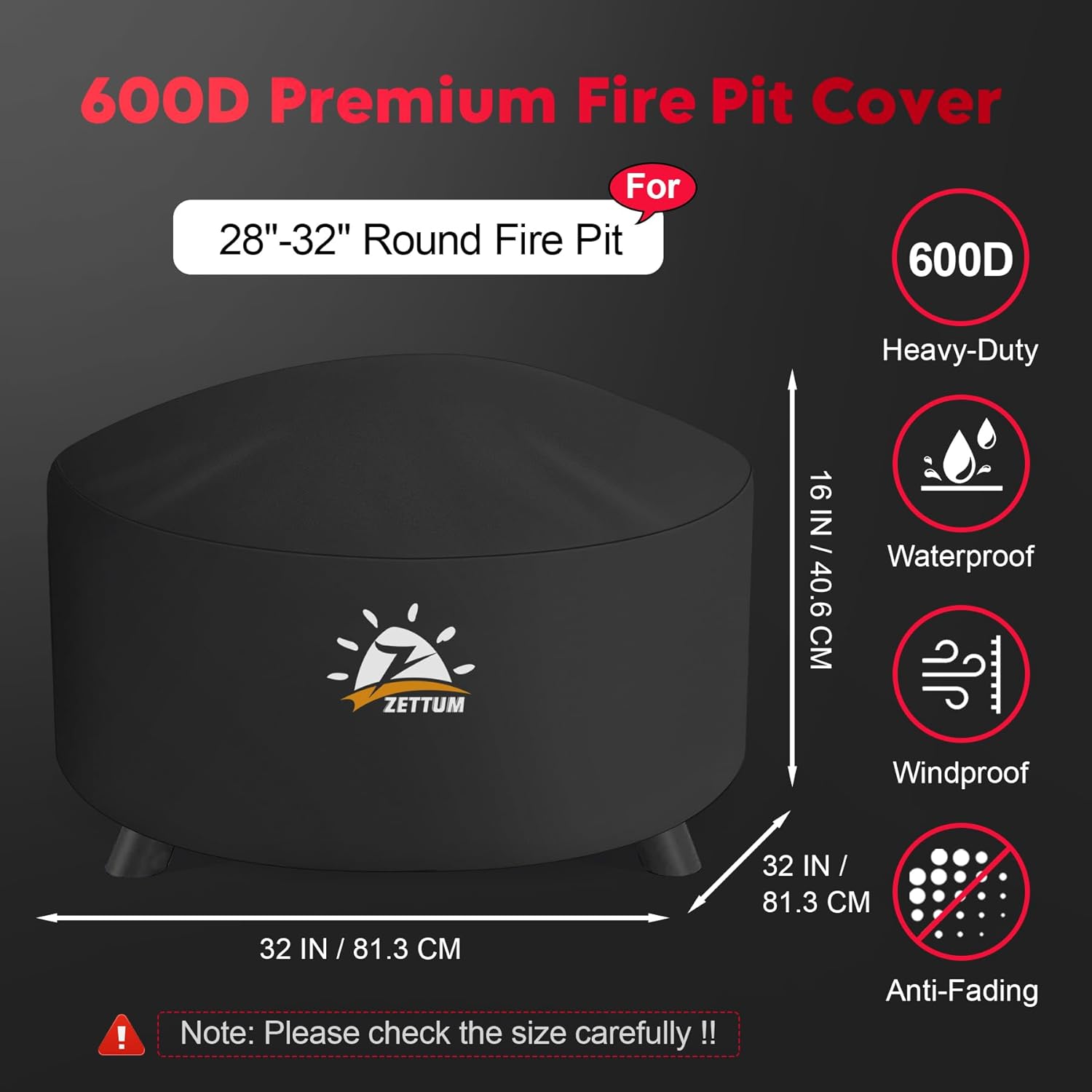 Thumbnail 1 de Zettum Fire Pit Cover 80 cm Round