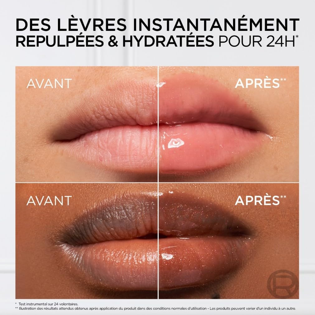 Detalle 2 de L’Oréal Paris Gloss Hyaluron Lip Oil Plump Ambition – Teinte Cristal Clear, huile à lèvres repulpante