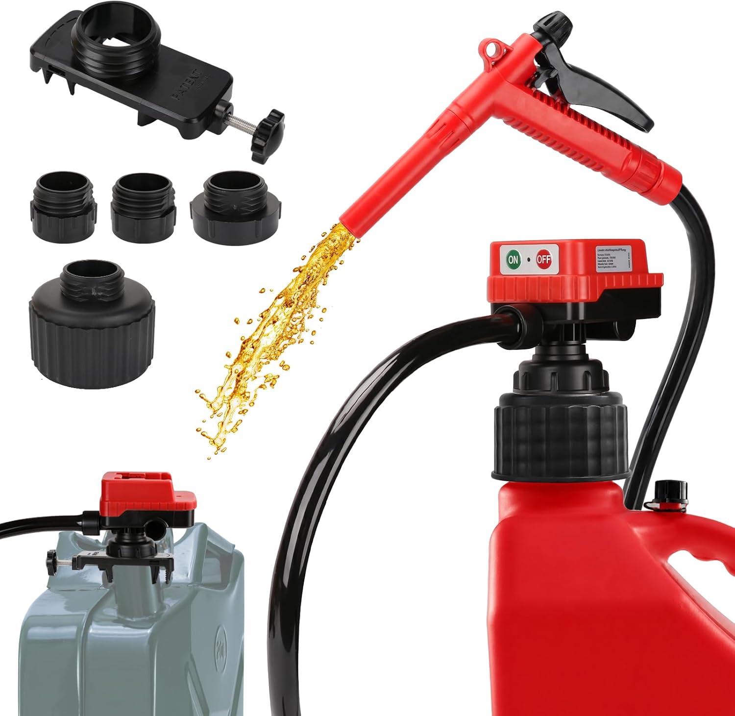 Detalle de 4.5GPM Cordless Fuel Transfer Pump with 51" PVC Hose for DeWalt/Milwaukee Batteries (Bare Tool)
