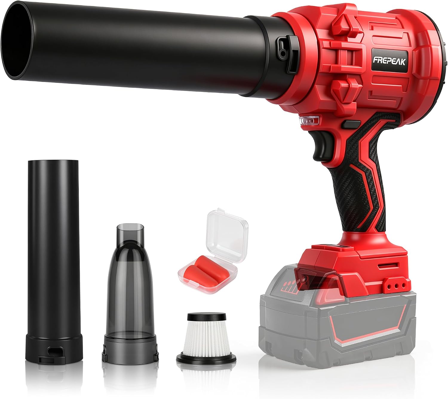 Detalle de FREPEAK Frepeak-MWQ-01 Cordless Leaf Blower, 2-in-1, 720 CFM, LED Light