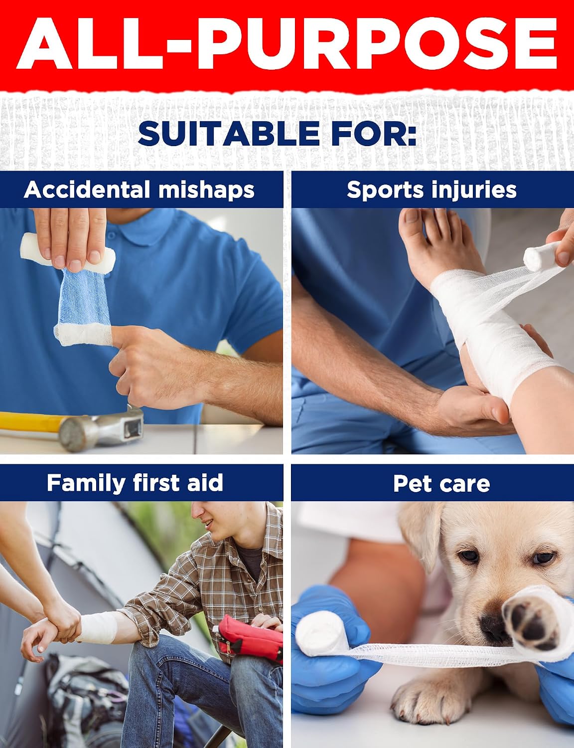 Thumbnail 5 de Mighty-X Medical Gauze Rolls, 36 Pack, 3-Inch x 4.1-Yard Latex-Free Bandages