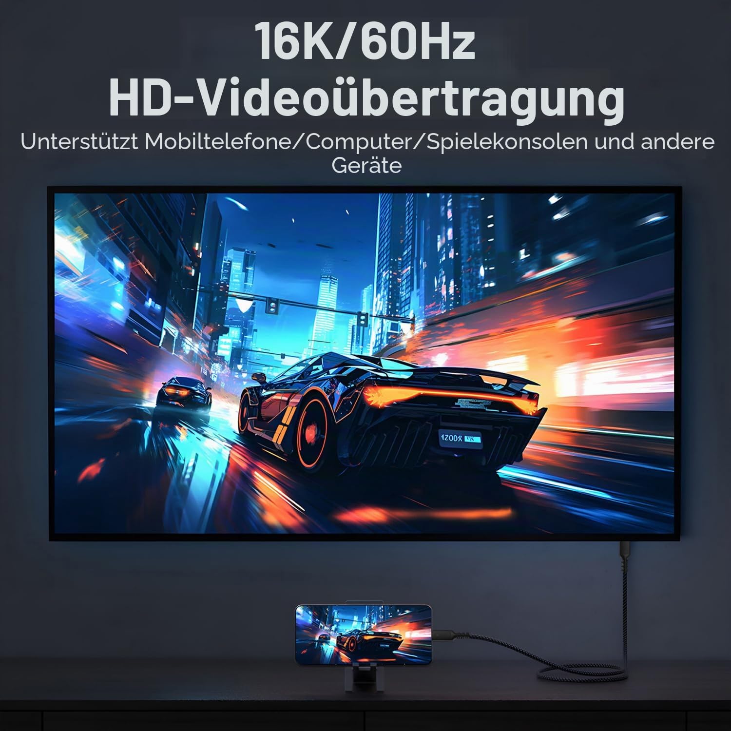 Detalle de ConnBull Thunderbolt 5 Kabel, 0,5 m – 240 W, 80 Gbps, USB-C zu USB-C
