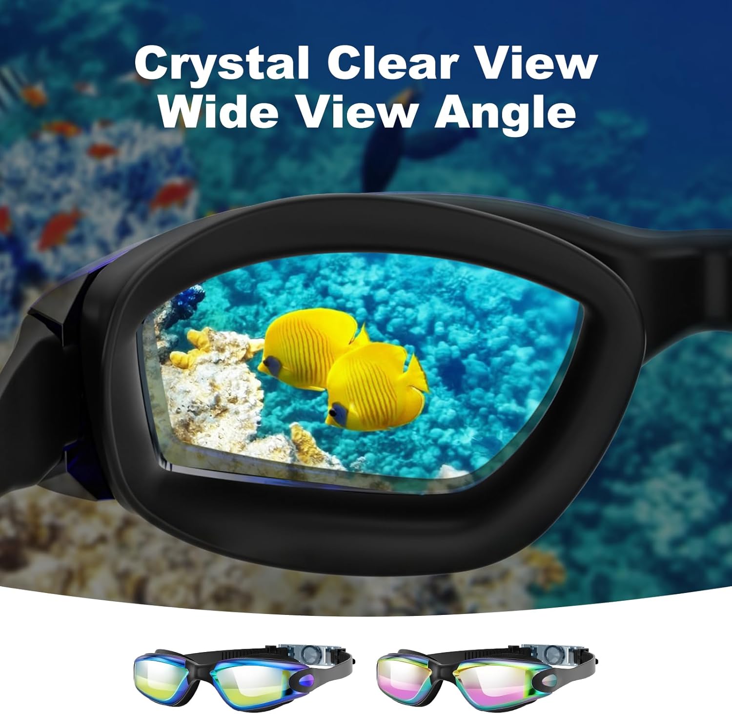 Thumbnail 2 de Swimming Goggles 2-Pack for Kids (Ages 6–14) with Adult Goggles – Anti-fog UV Swim Lenses