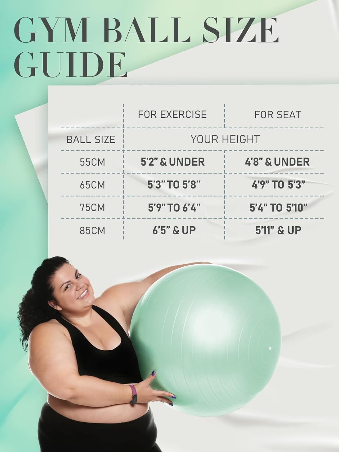 Thumbnail 5 de PhysKcal Gym Ball 55-85cm anti-burst stability