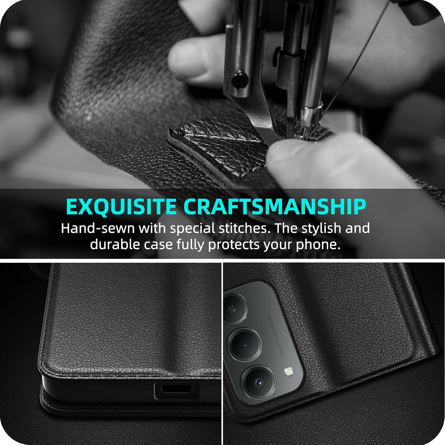 Detalle de Eirltiy Portafoglio in PU per Xiaomi Redmi 15 4G/5G – Custodia Protettiva con Vetro Temperato