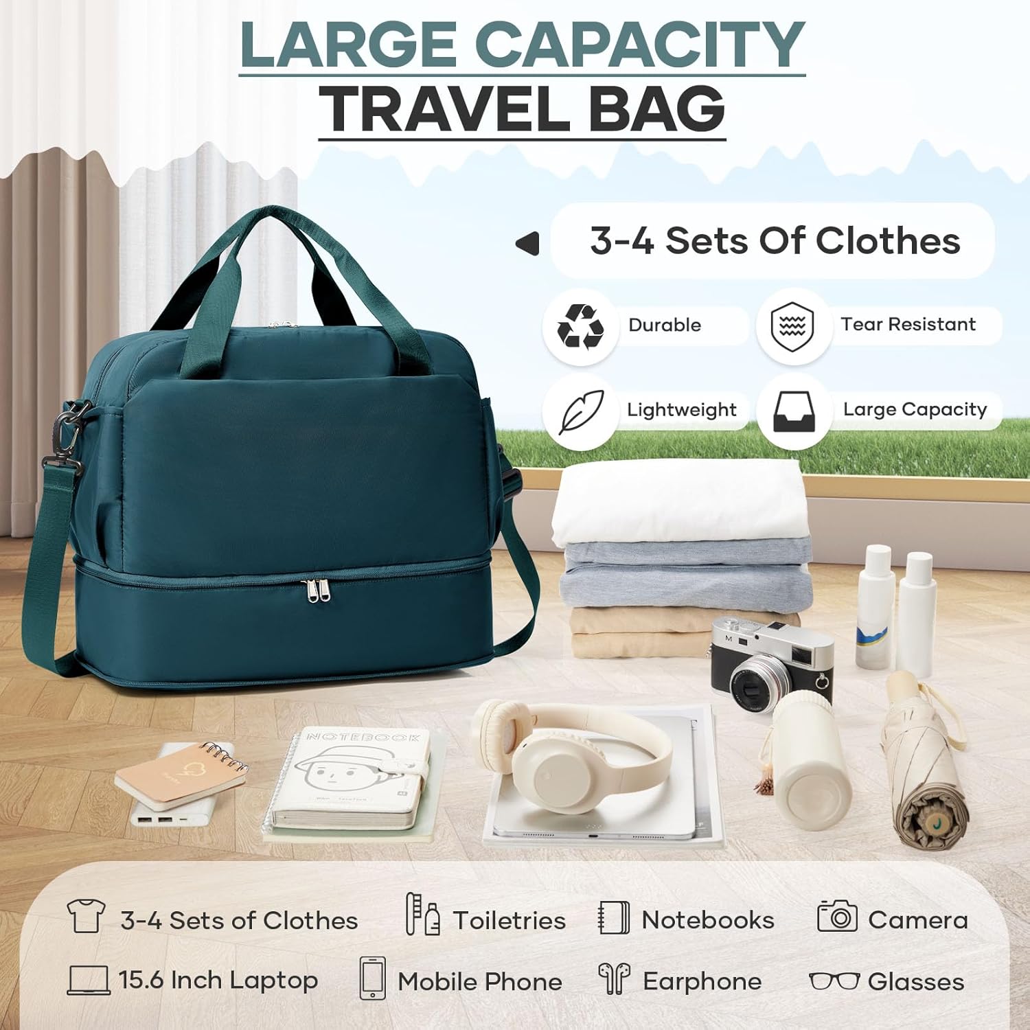 Detalle de For Ryanair Airlines Underseat Cabin Bag 40x20x25cm – Expandable Weekend Carry On with Wet Pocket