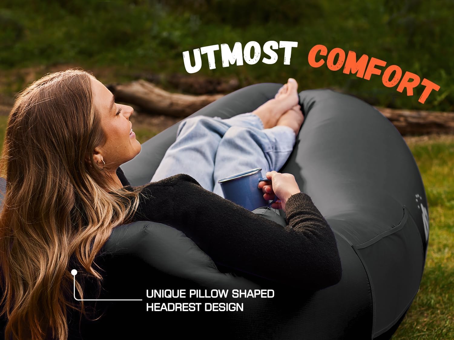 Thumbnail 5 de WEKAPO Inflatable Couch Air Lounger Chair (Portable Blow-Up Sofa for Camping & Beach)