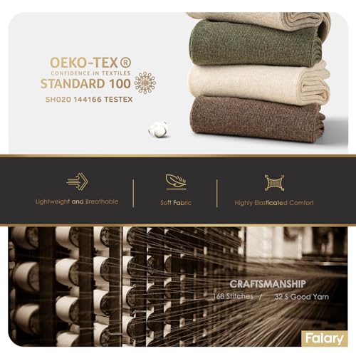 Detalle de FALARY Mens Socks 9-12 White – 12-Pair Multipack for Comfort, Breathability and Durability