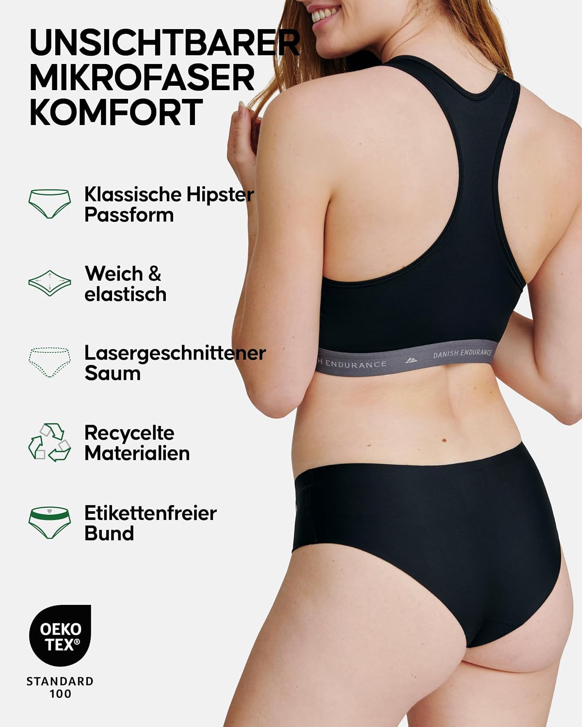 Detalle 2 de Danish Endurance Unsichtbare Hipster-Slips