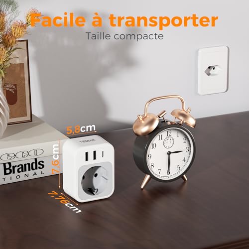 Thumbnail 5 de Adaptateur Prise Brésil avec USB-C et USB-A par TESSAN – 4 en 1, compact et polyvalent