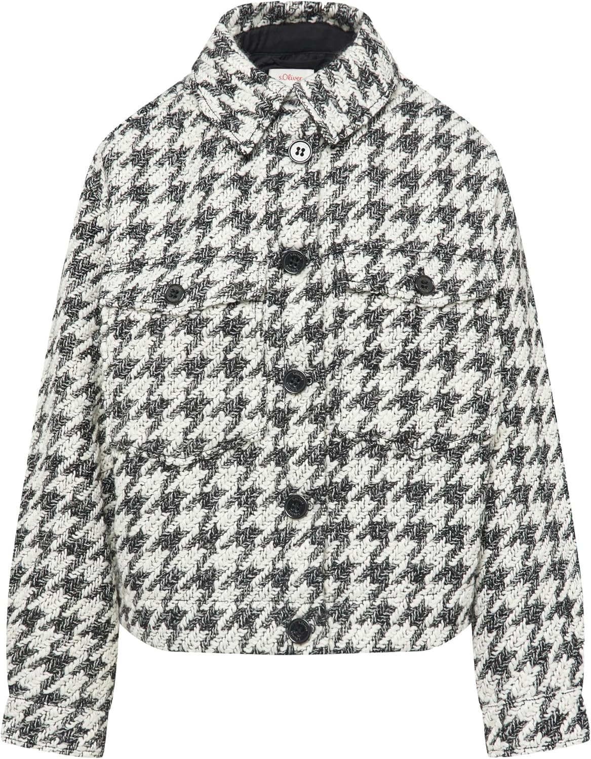 Detalle de Gemusterte Bouclé-Jacke mit Boxy-Shape
