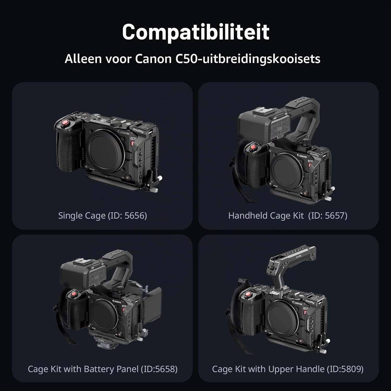 Detalle de SMALLRIG 5660 USB-C-kabelklem voor Canon C50-cagekits met snelsluiting