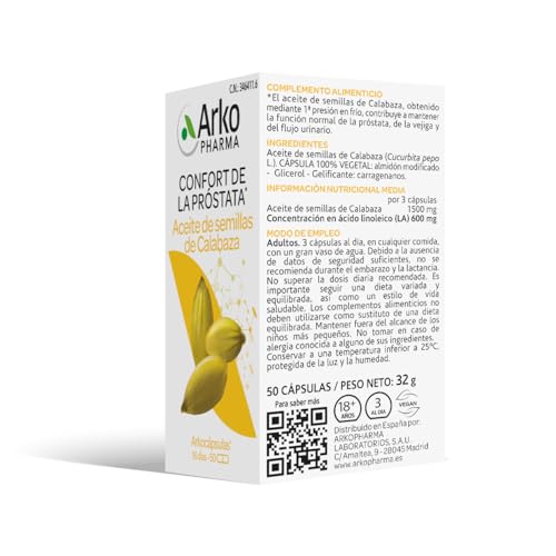 Thumbnail 1 de Arkopharma Arkocápsulas Aceite de Calabaza, 200 Cápsulas 🌱
