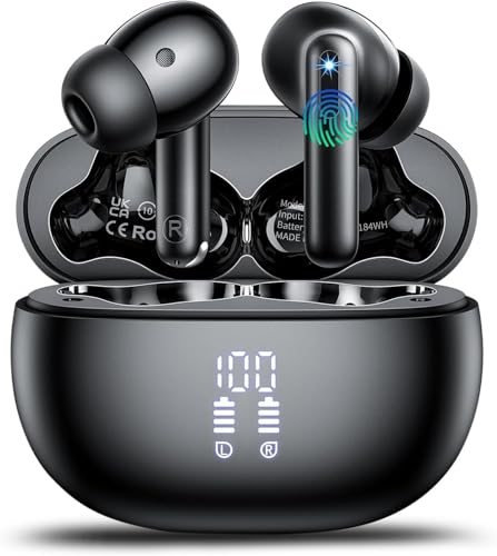 Detalle de Nerunsa 2026 Cuffie Bluetooth 5.4: Auricolari In Ear HiFi con ENC, 50 Ore e Display LED