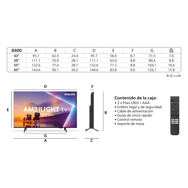 Thumbnail 2 de Philips QLED 43PUS8400 43" 4K Ambilight: inmersión total con Dolby Atmos y Titan OS