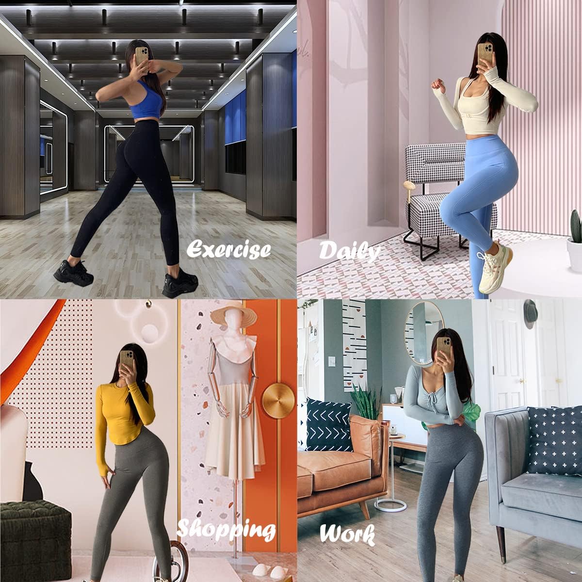 Thumbnail 5 de Merlvida Scrunch Butt Sport-Leggings für Damen mit hoher Taille (seamless, blickdicht)