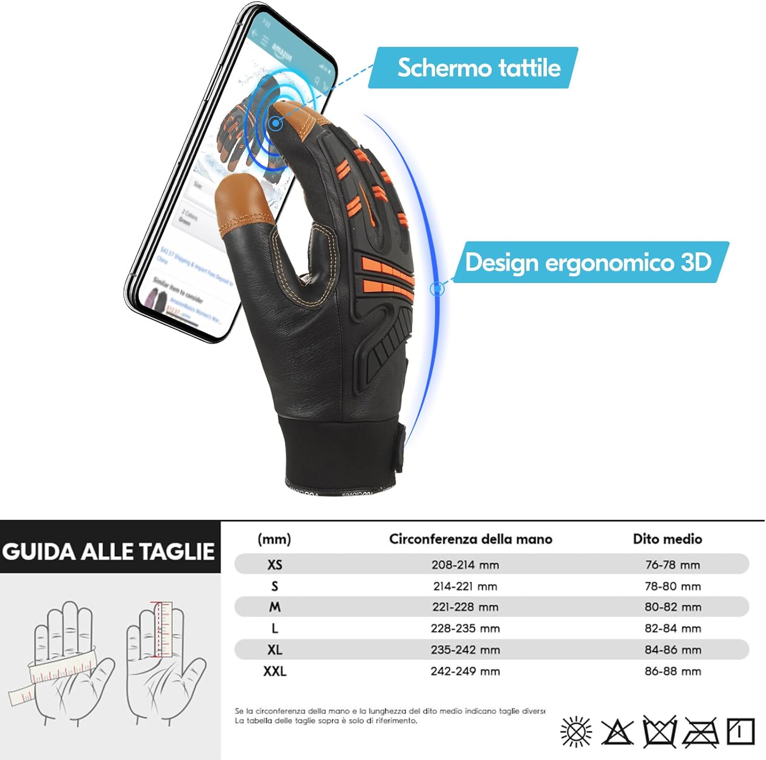 Thumbnail 5 de Vgo… Guanti Uomo Termici Impermeabili da Lavoro per edilizia, montaggio e freddo con touchscreen