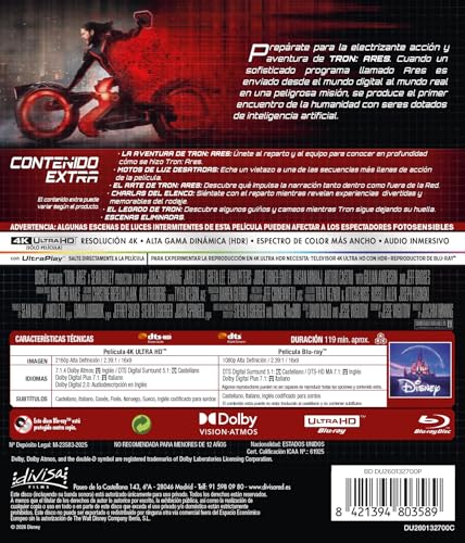 Detalle 2 de Tron: Ares (4K UHD + Blu-ray) — Divisa Films