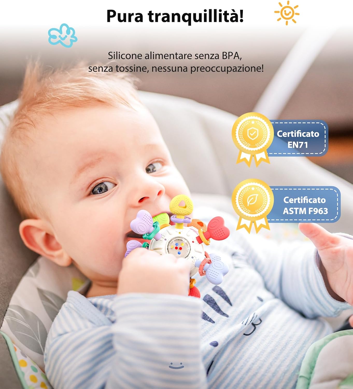 Thumbnail 2 de Infinno Sonaglio Dentizione per Neonato 0-12 mesi in silicone alimentare BPA free
