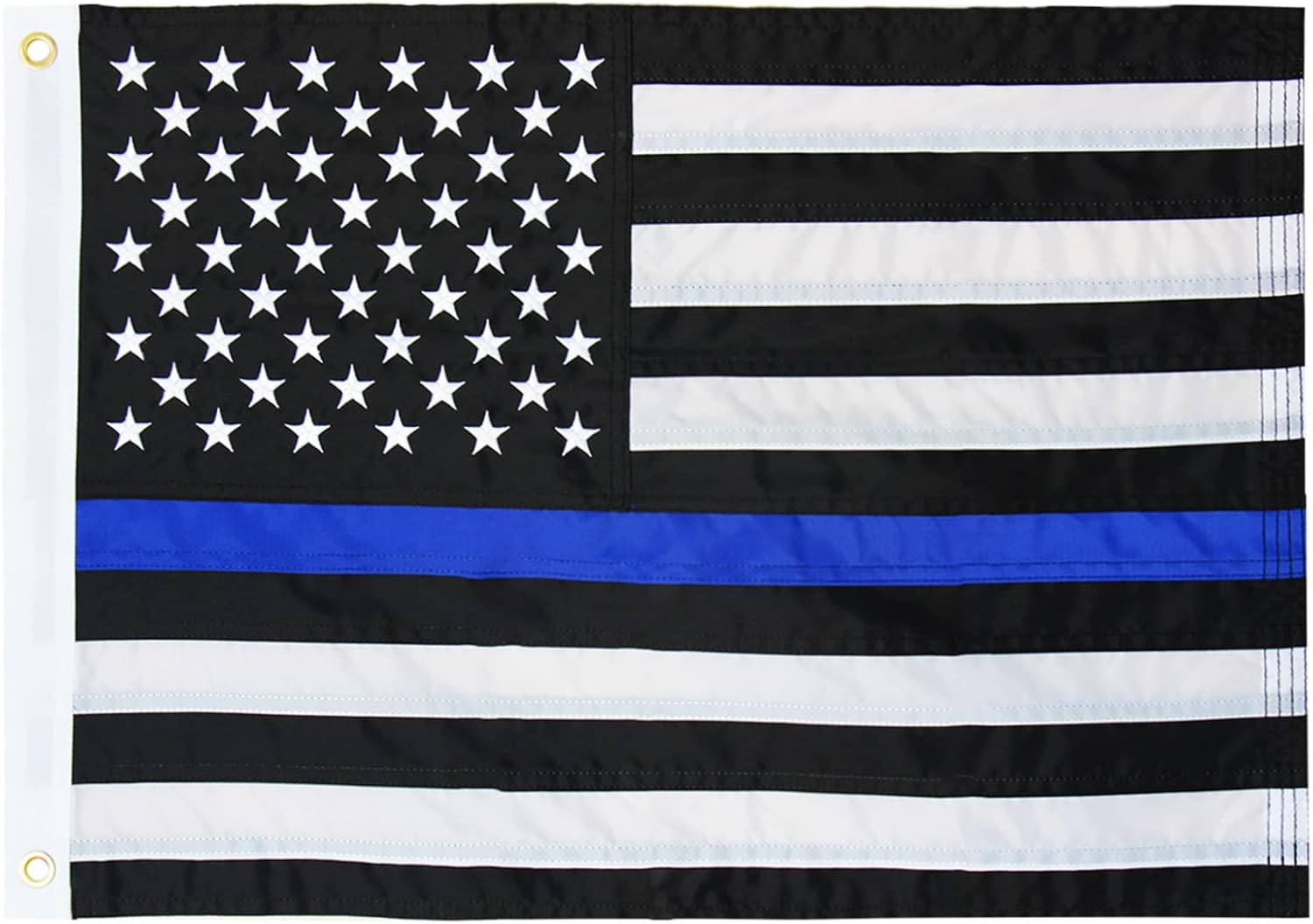 Detalle de FLAGWIN Thin Blue Line Police Boat Flag, 12x18 Inch