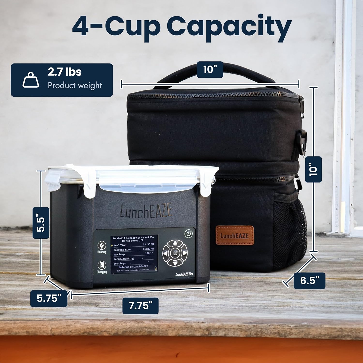 Detalle 2 de LunchEAZE Pro Cordless Heated Lunchbox 4-Cup 🍱