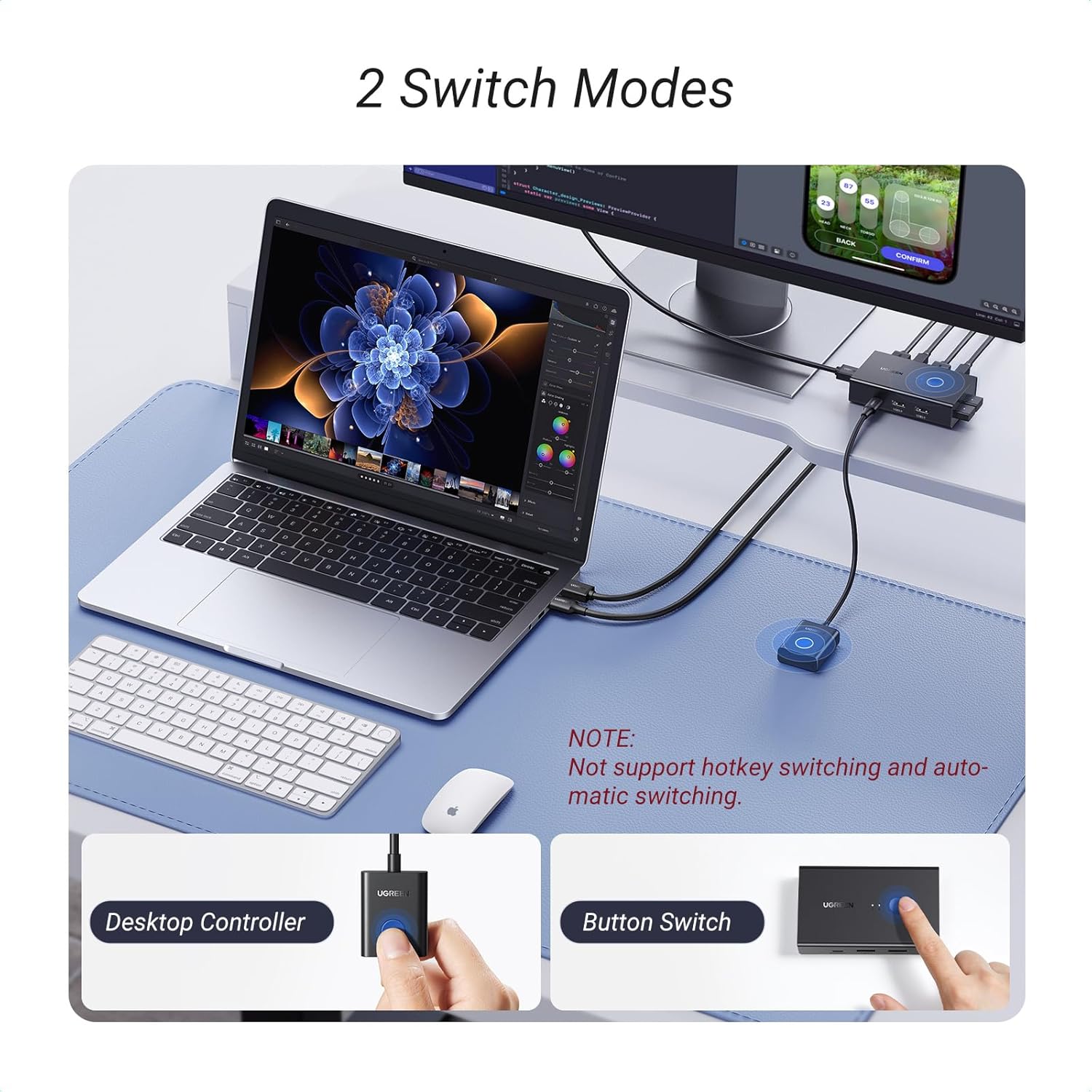 Thumbnail 5 de UGREEN KVM HDMI Switch 4K 60Hz 2in 1out