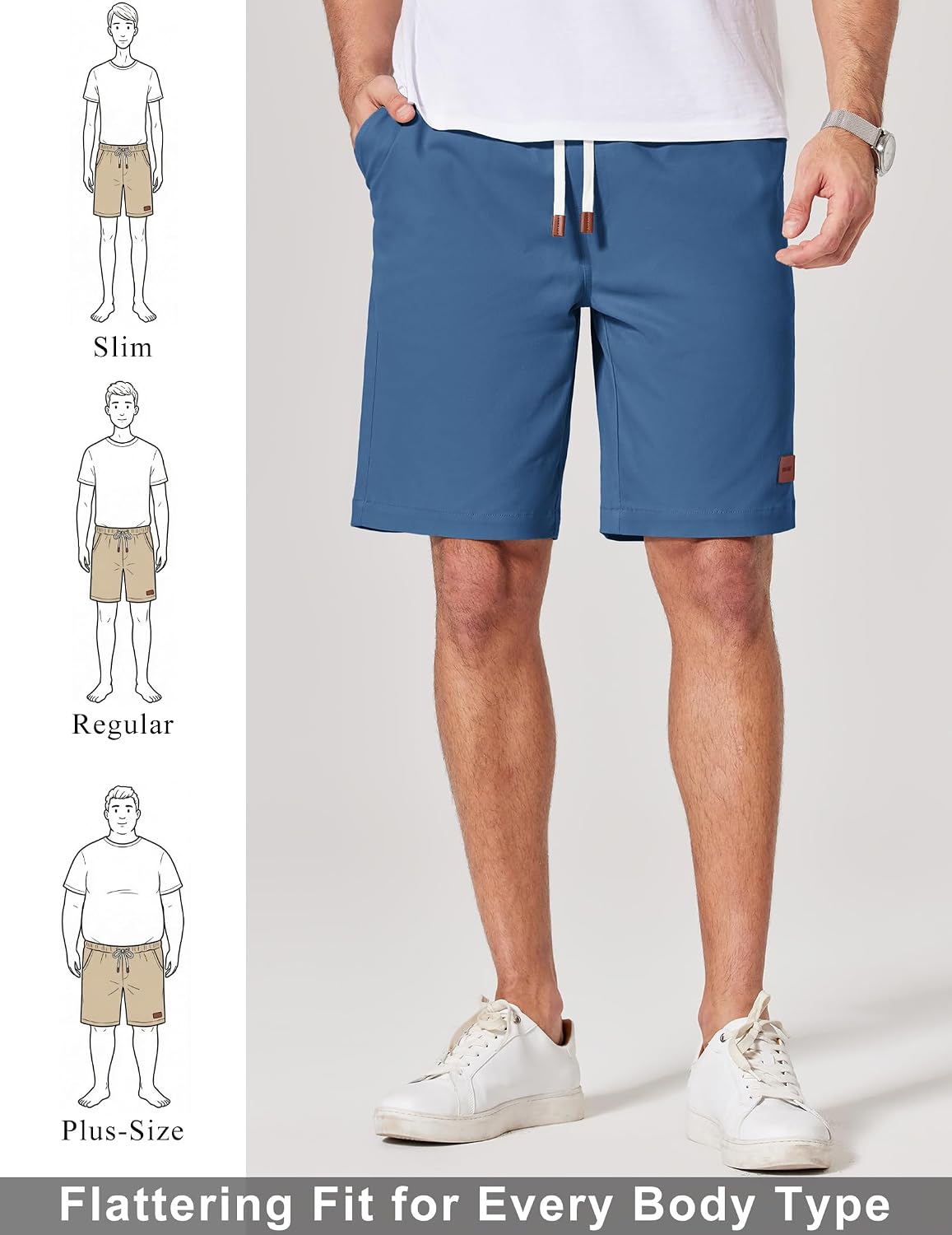 Detalle 2 de COOFANDY Men's Chino Shorts 9-Inch