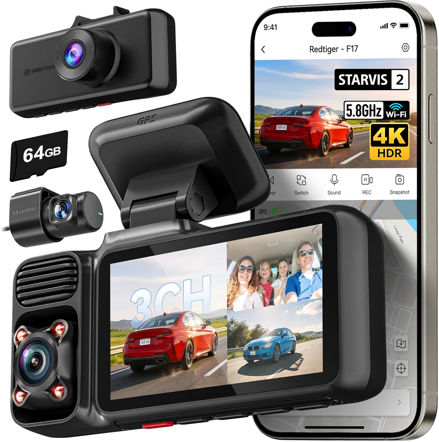 Detalle de REDTIGER F17 4K Dash Cam