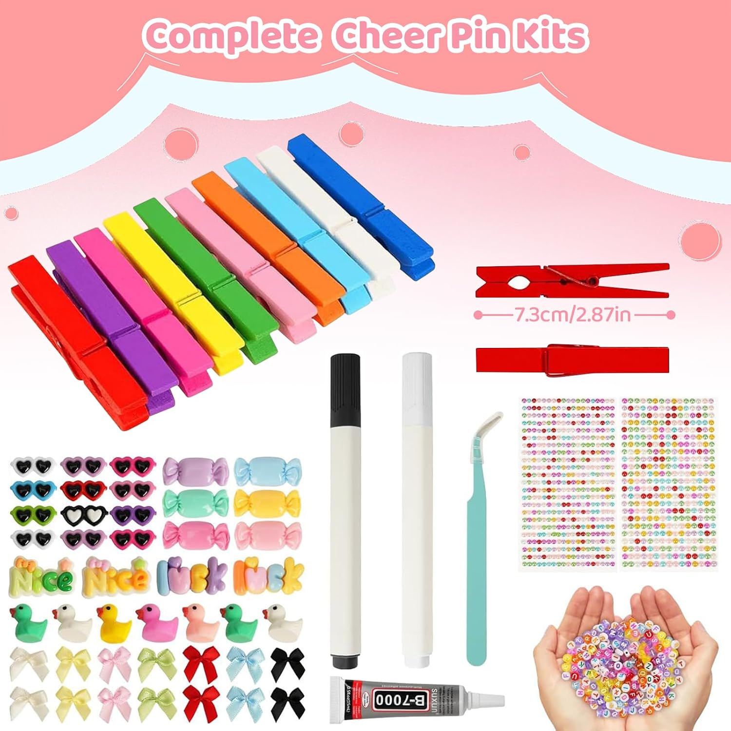 Thumbnail 4 de Cheer Pins craft kit with wooden clips