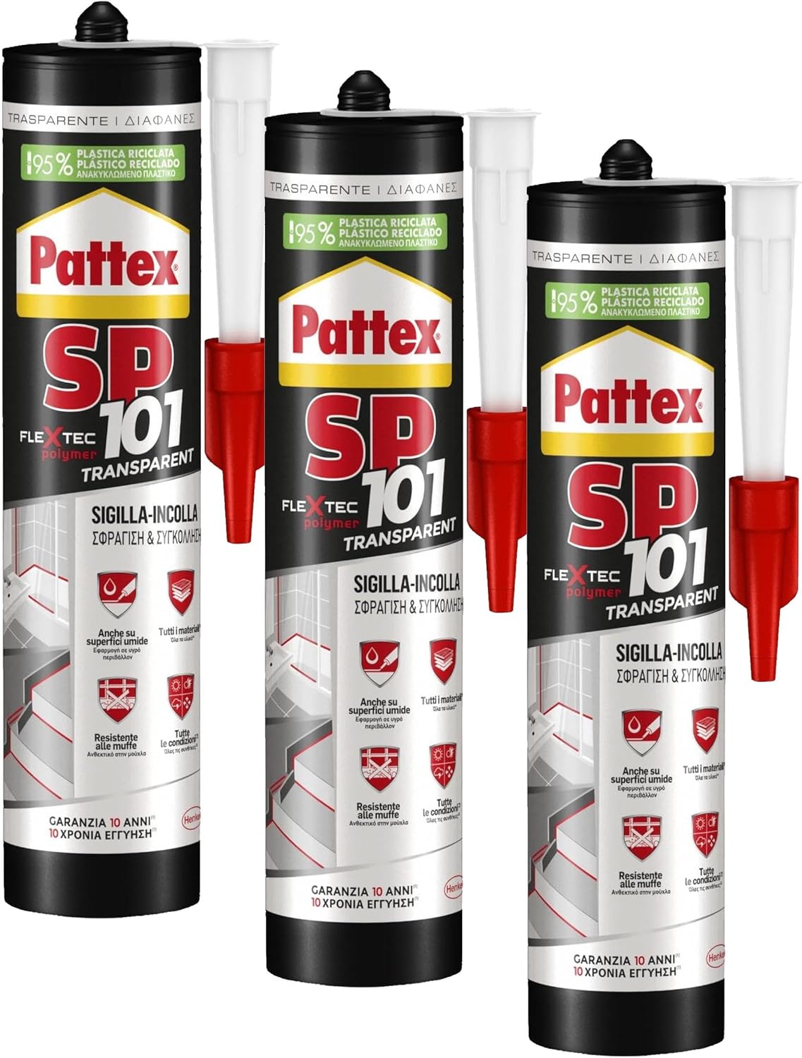 Thumbnail 6 de Pattex SP101 Transparent silicone neutro trasparente 280 ml