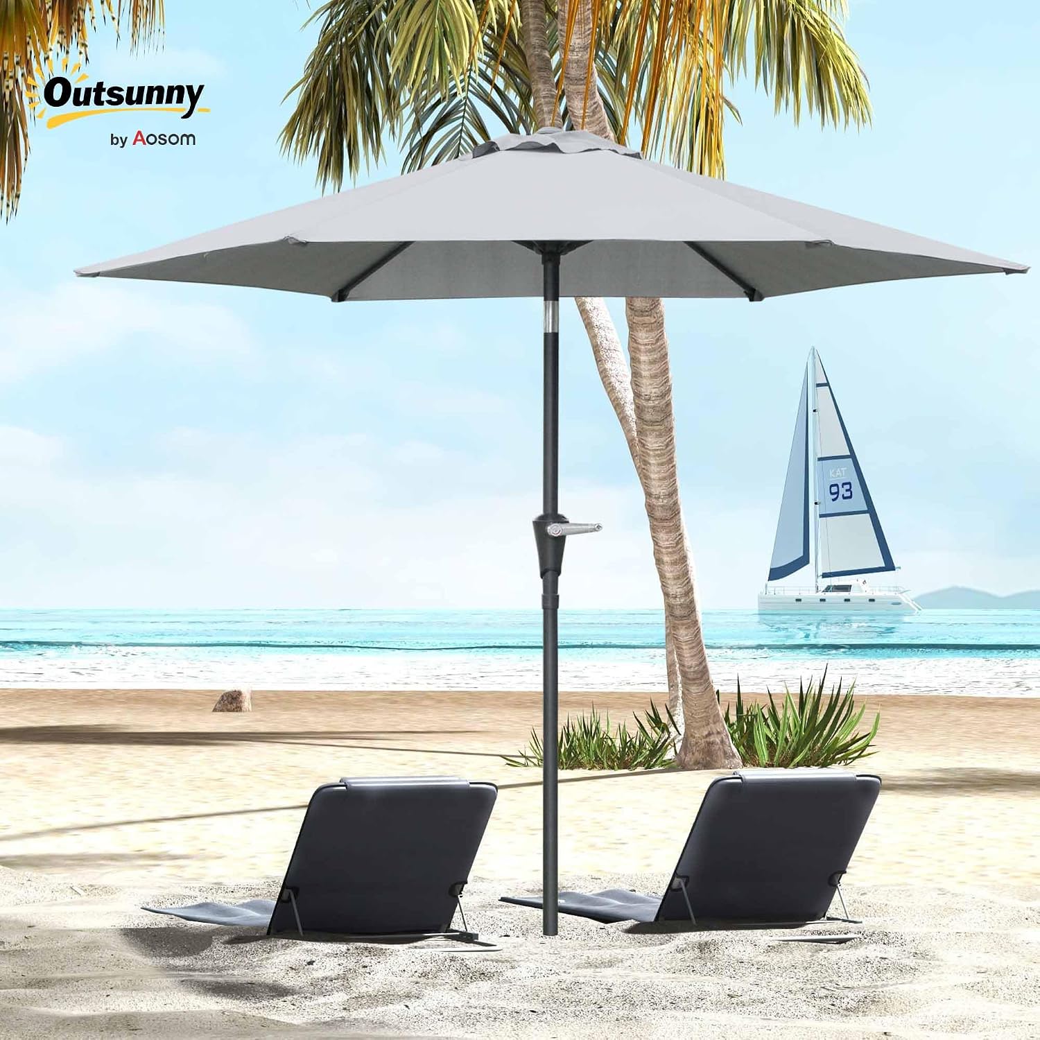 Detalle 2 de Outsunny Sombrilla Terraza Ø230 cm