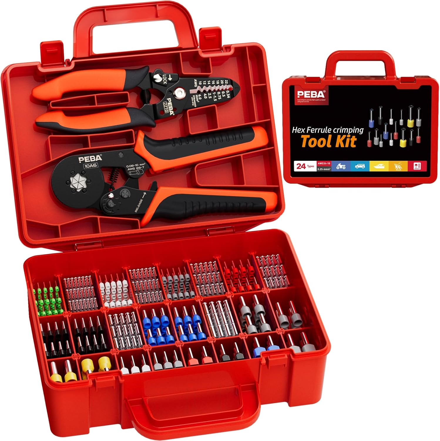 PEBA Kit Crimpadora 0,08-10,0 mm² alicates crimpado