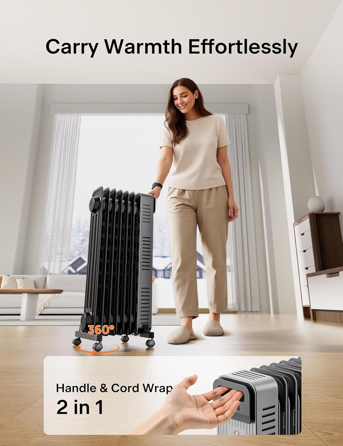 Thumbnail 6 de Pelonis 1500W Oil Filled Radiator Heater