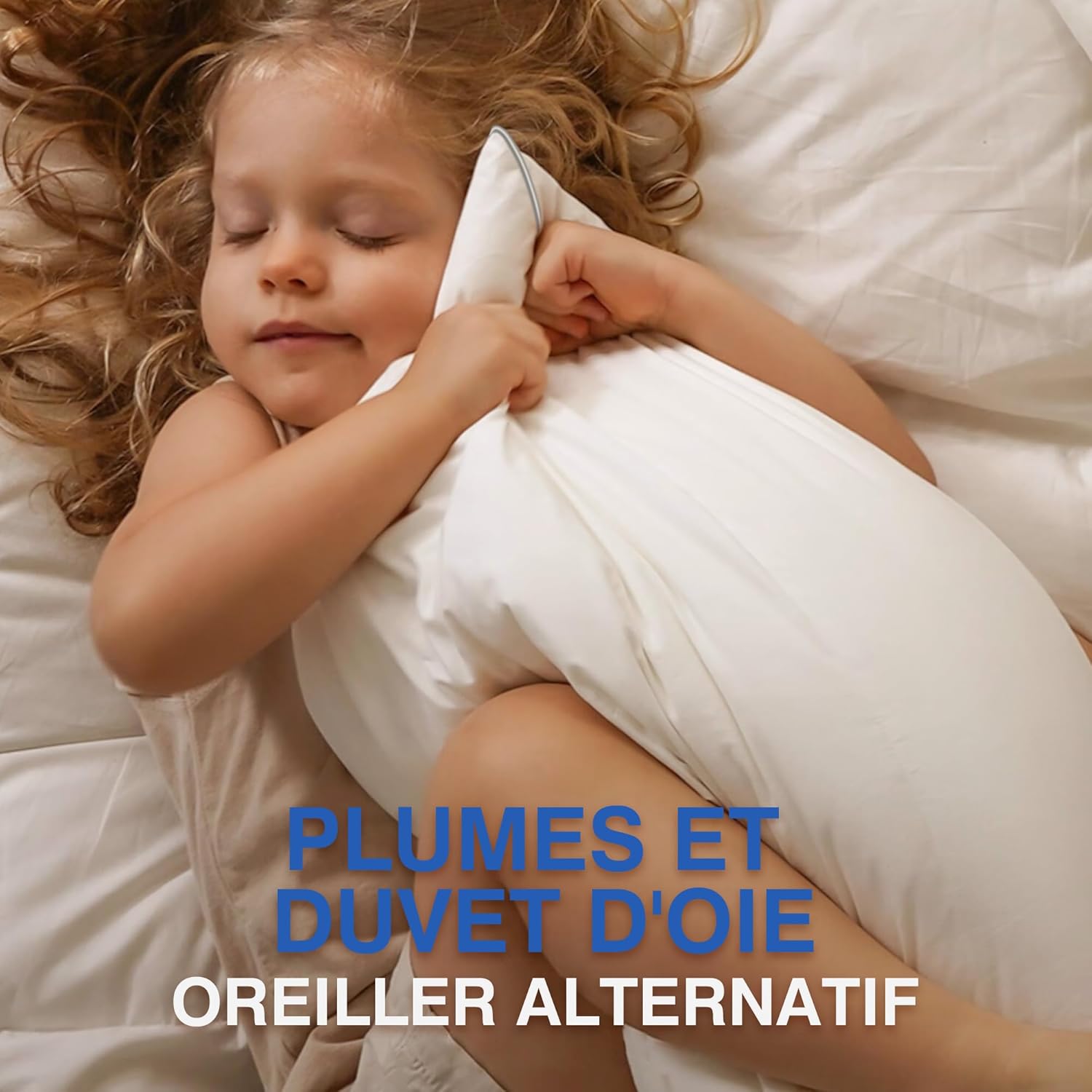 Thumbnail 2 de Oreiller TESQ en plumes de luxe 60x60 cm à triple couche de confort