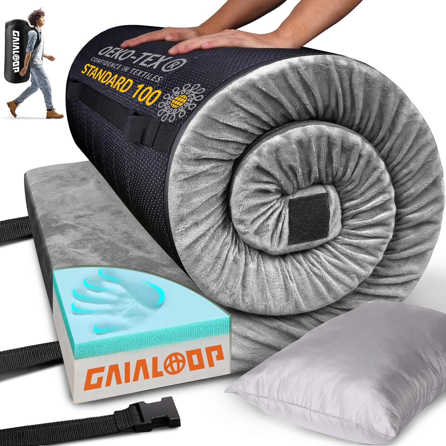 GAIALOOP 3-Inch Memory Foam Camping Mattress
