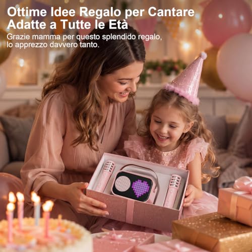 Thumbnail 8 de JYX Karaoke D58-T con 2 Microfoni e Altoparlante Bluetooth 5.3 – Rosa