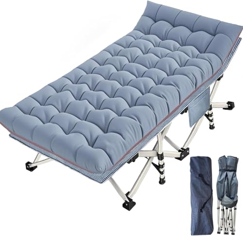 Detalle de GEUCEON Feldbett Klappbar XXL – Extra Breite 81 cm, mit Matratze, Tragfähigkeit bis 400 kg