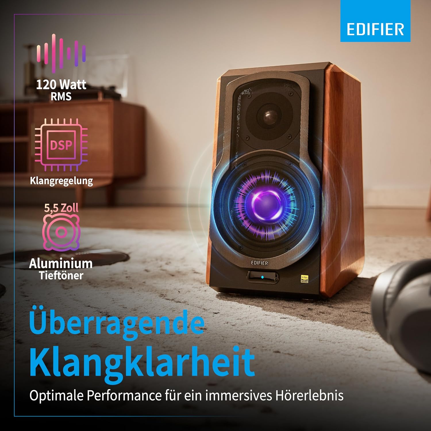 Detalle 1 de Edifier S1000W WLAN HiFi Lautsprecher 120 W