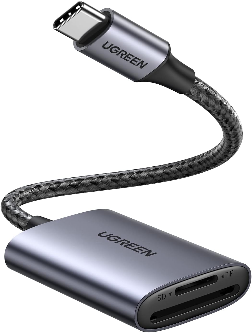 Detalle de UGREEN CM401 USB-Cカードリーダー SD・microSD同時読み書き、最大5Gbps、アルミ合金製