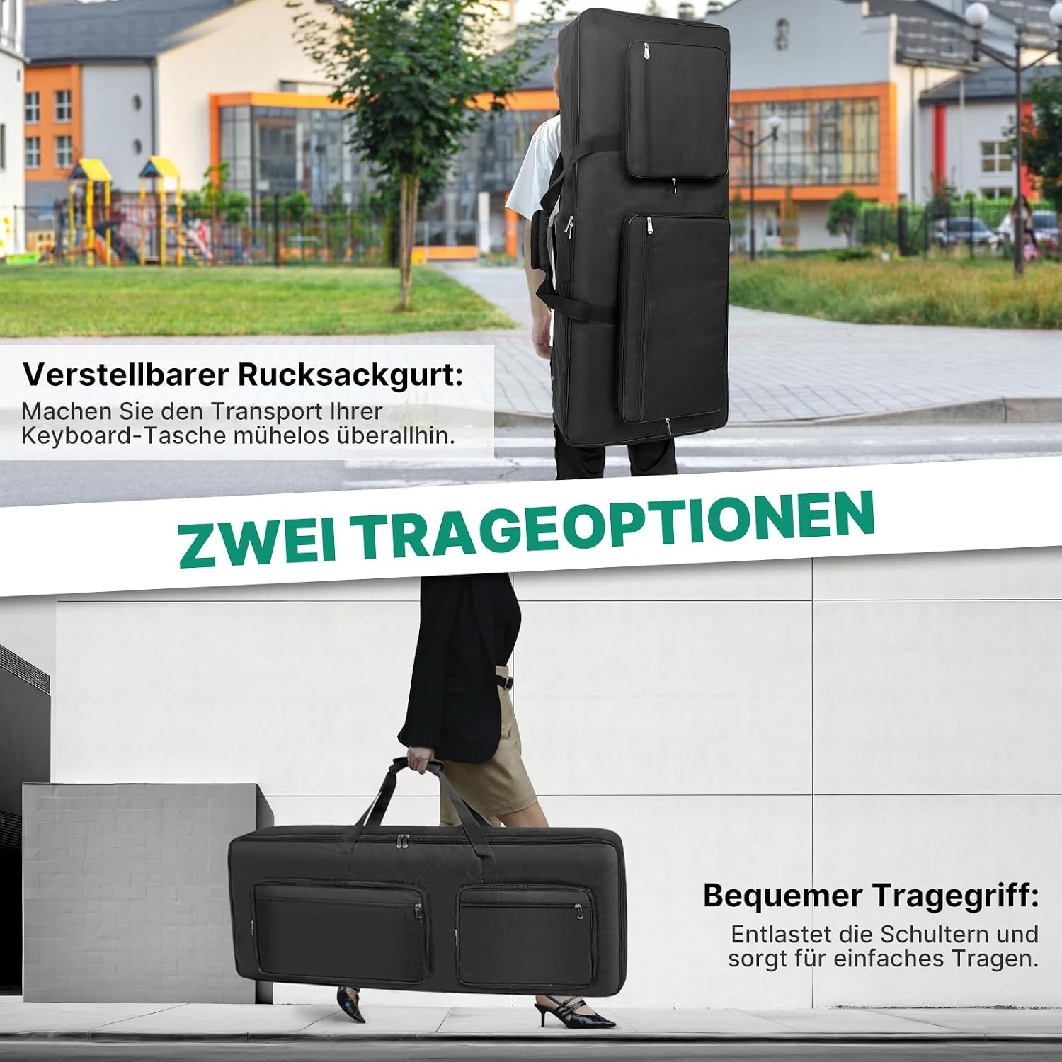 Thumbnail 4 de SUNDOY Keyboard Tasche – Gig Bag 600D Oxford, 8 mm Schaumstoffpolsterung, passend für 73/76-Tasten Keyboards