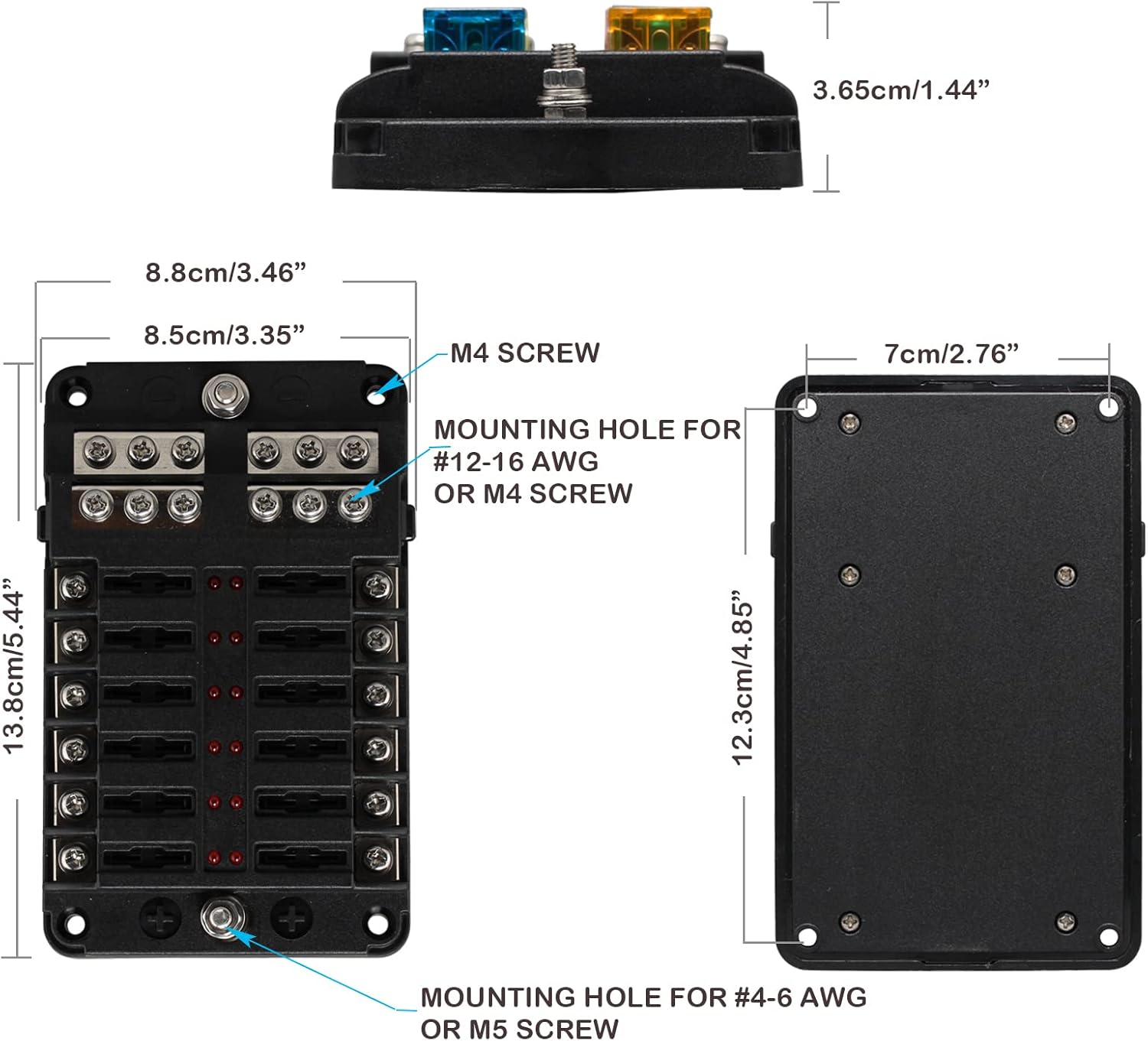 Thumbnail 2 de ENDARK 12‑way ATC/ATO fuse block with LED indicator