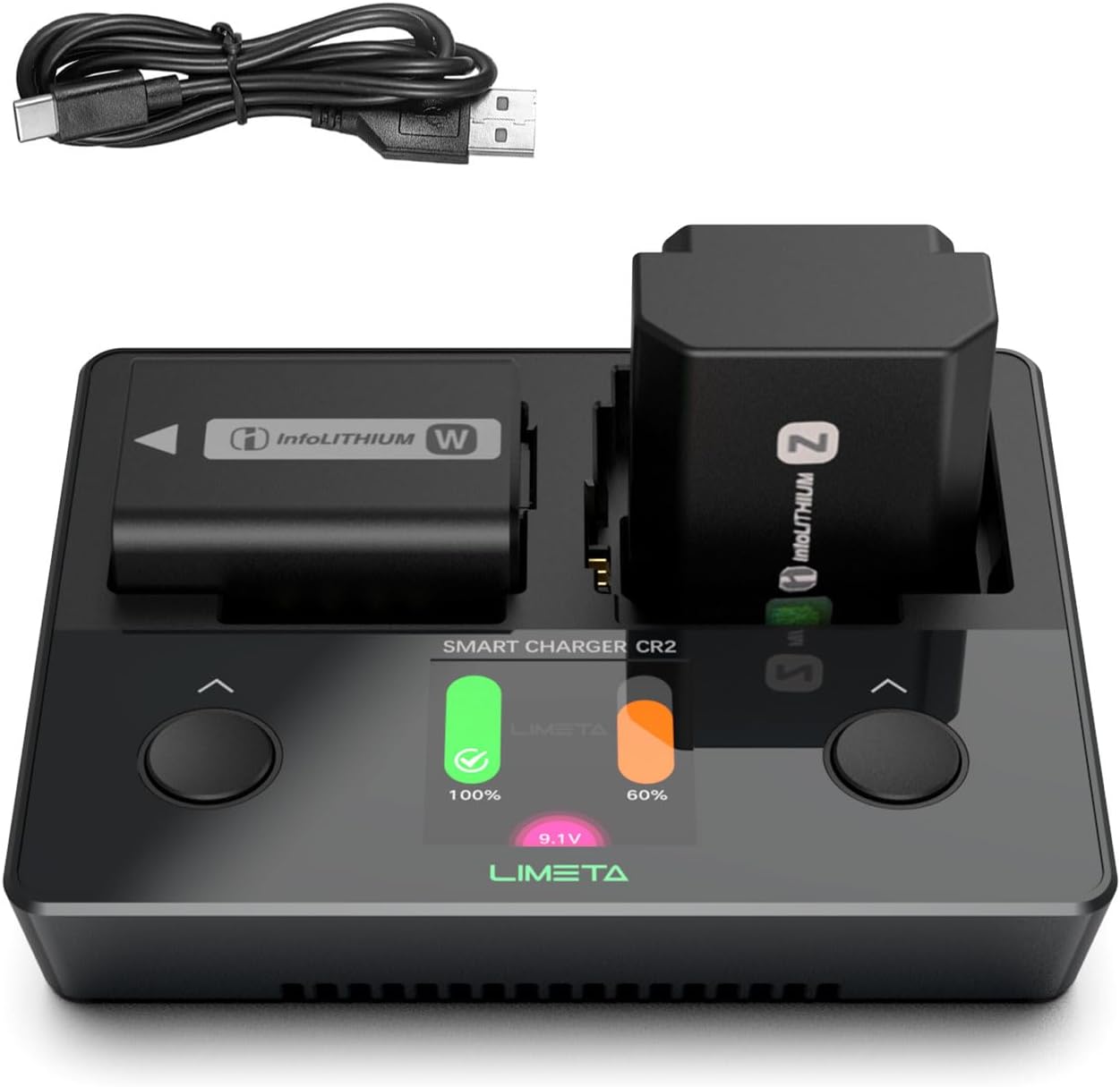 LIMETA CR2 Universal camera battery charger for Sony cameras