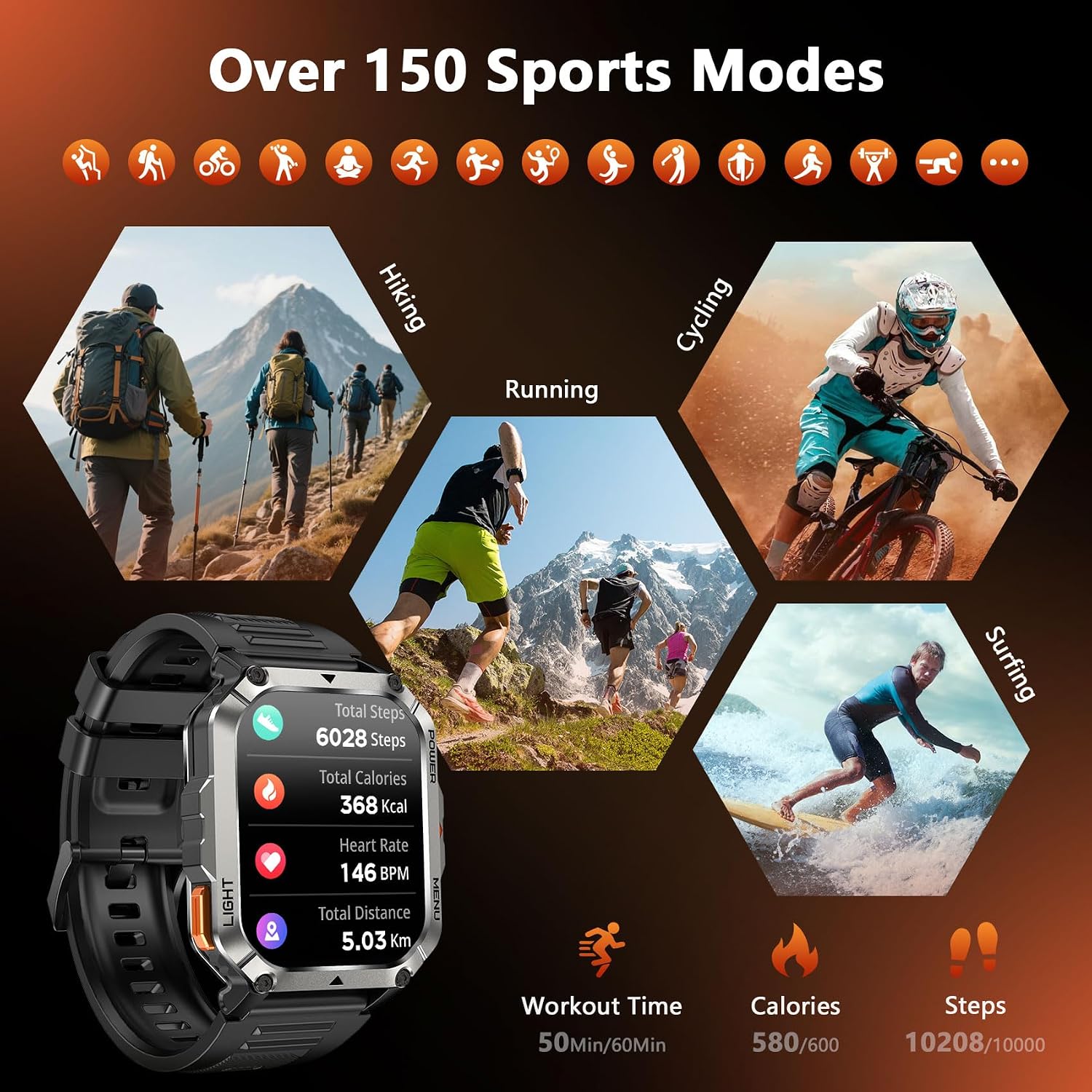 Thumbnail 6 de Blackview Military Smart Watch for Men: rugged outdoor companion with 100-day battery