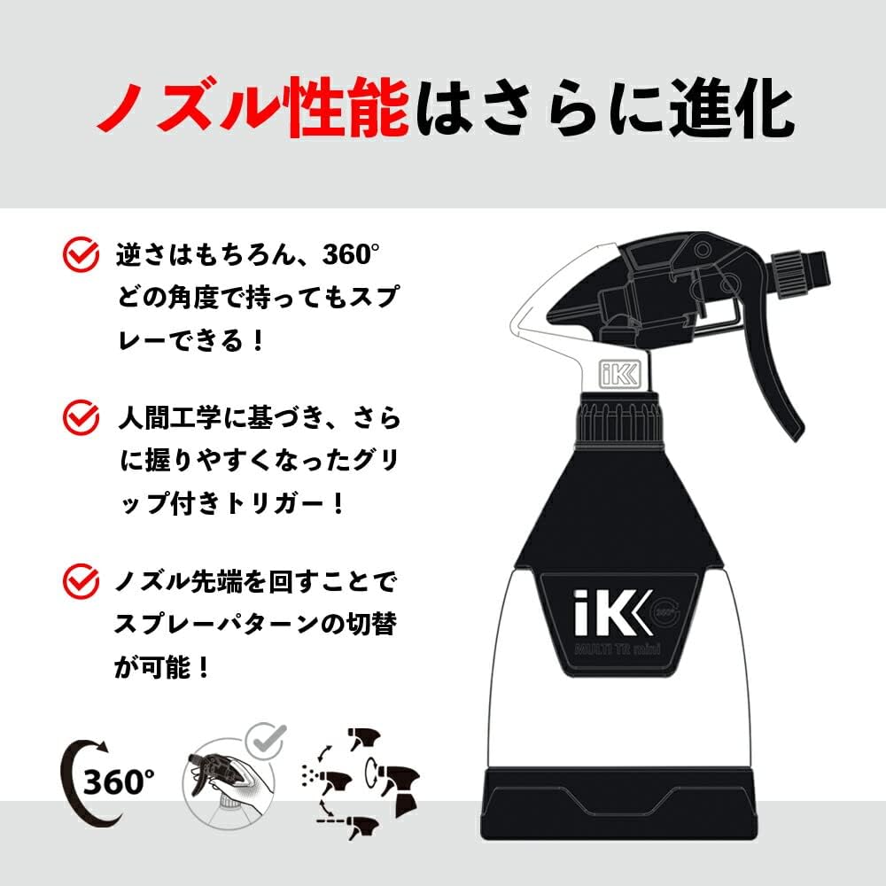 Detalle de IK MULTI TR MINI 360° トリガースプレー 600ml、360度・逆さ噴霧対応、噴霧角度調整