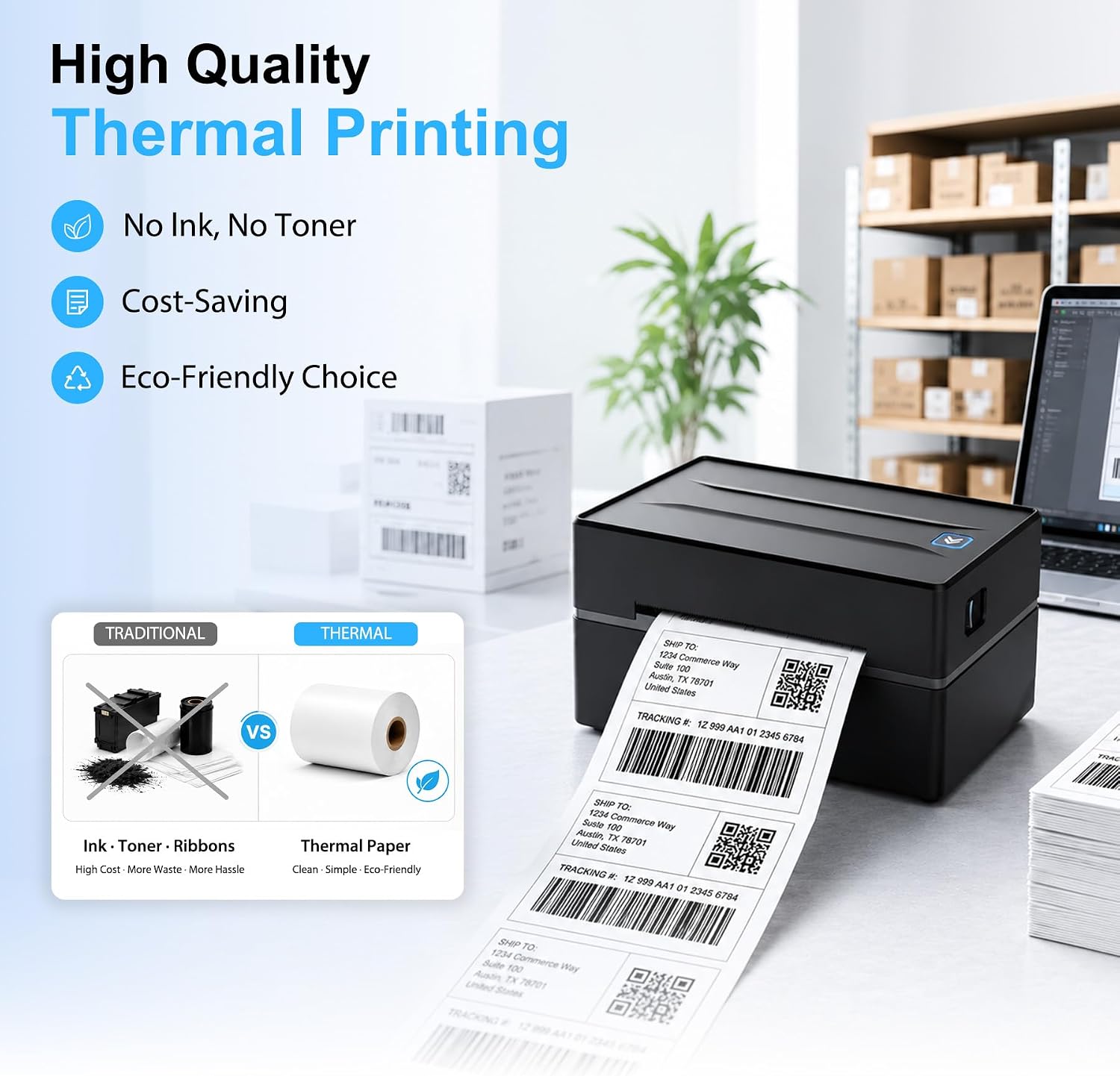 Thumbnail 1 de Bluetooth Thermal Label Printer 4x6