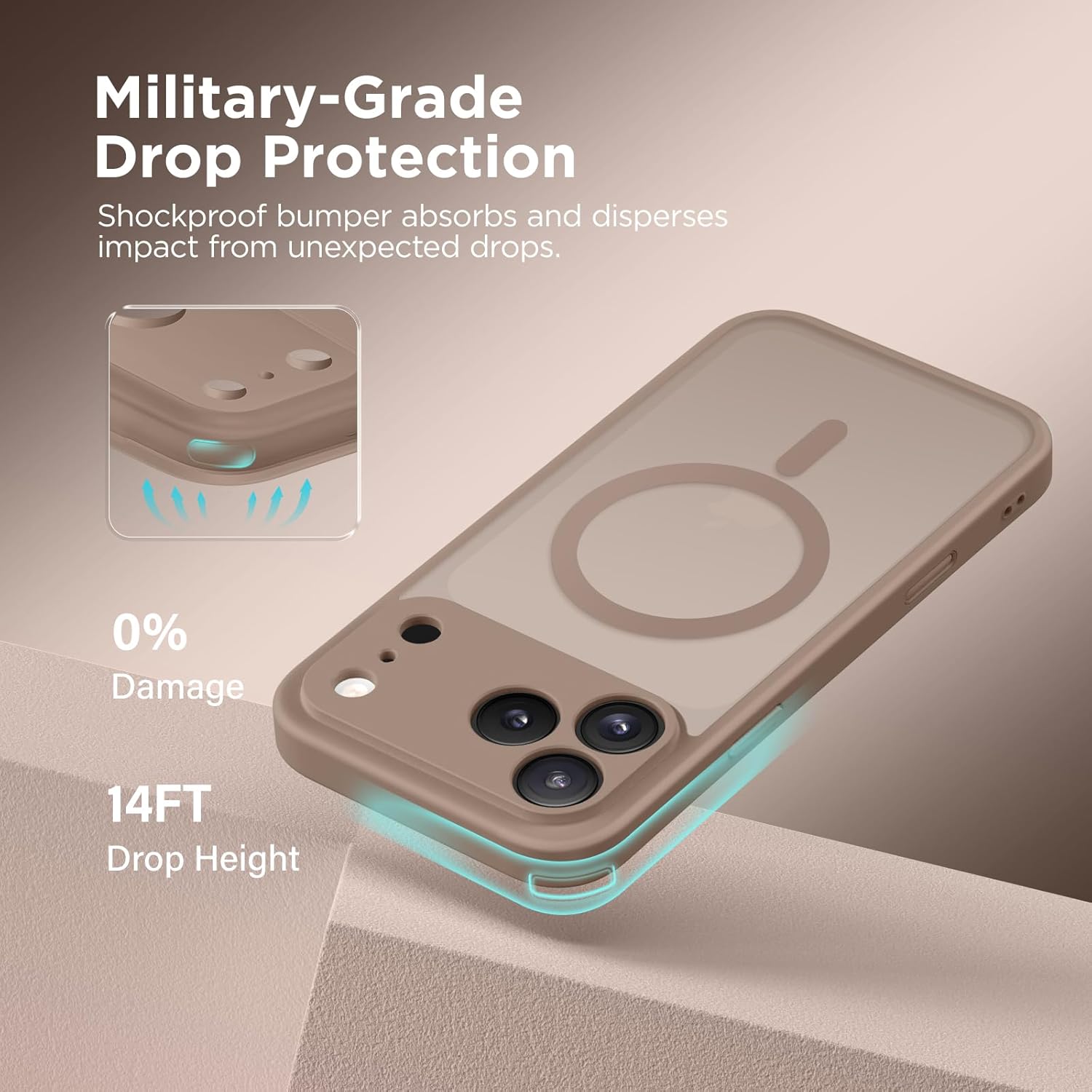 Thumbnail 5 de CAPRARO Magnetic Case for iPhone 17 Pro Max – Full Camera Protection, MagSafe Compatible, Withered Brown