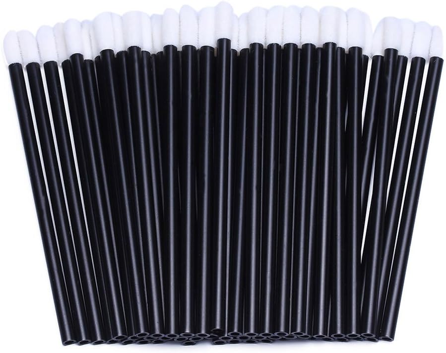 Detalle de BTYMS lip brush-200 Disposable Lip Applicators, 200 Count, Black