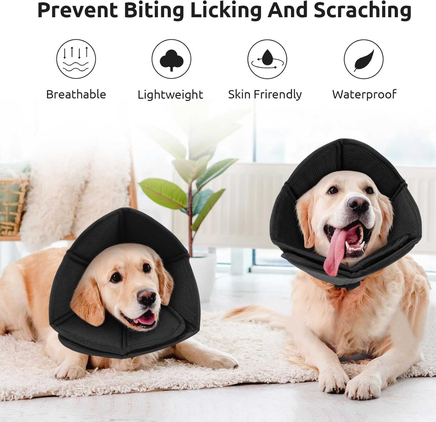 Thumbnail 4 de PUZAUKAL Halskrause Hund Weich nach OP – verstellbarer Leckschutzkragen (Schwarz, S)