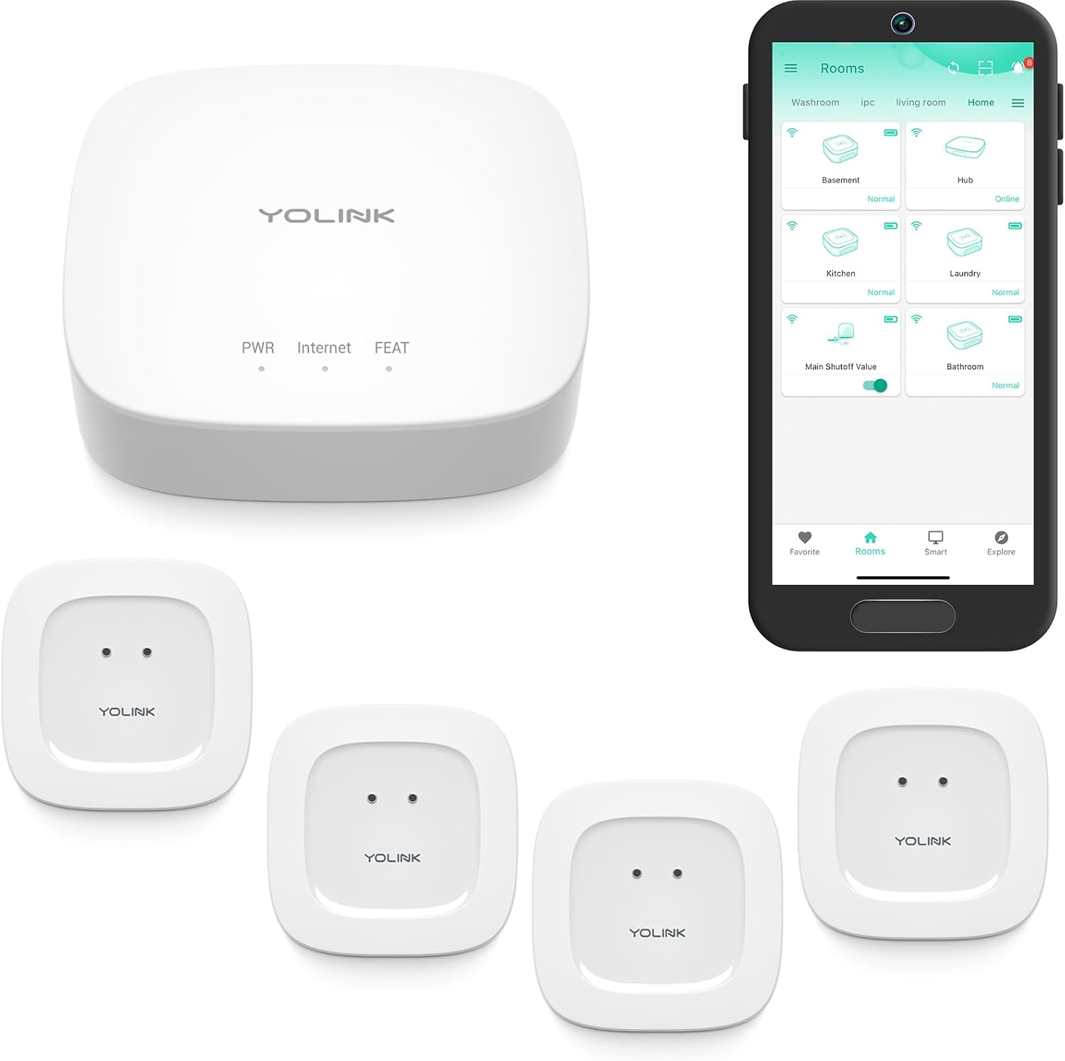 Detalle de YoLink Water Leak Sensor 4-Pack