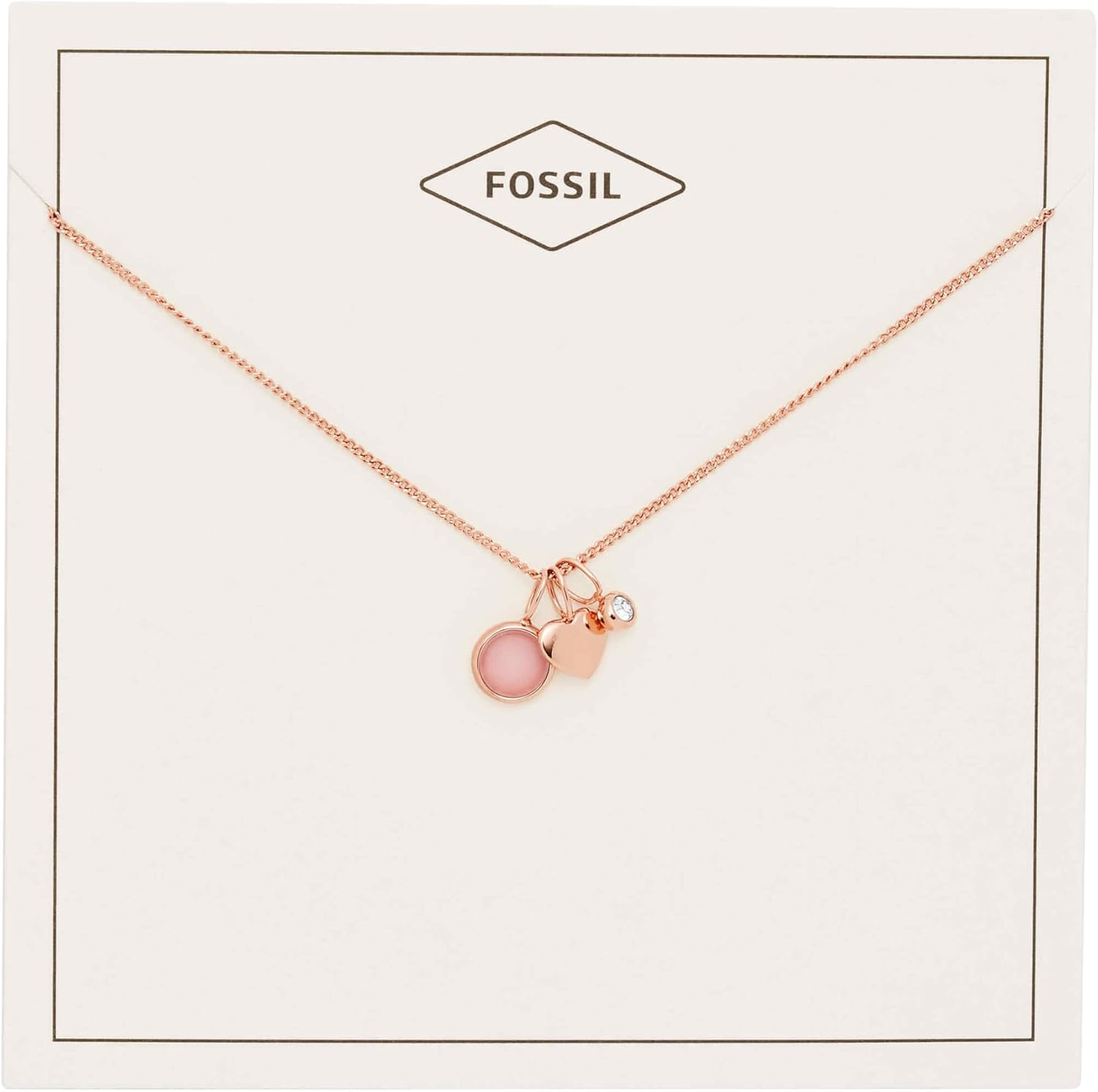 Detalle de Fossil Halskette Damen JF01740791 – Roségold, Perlmutt-Optik, Edelstahl, 40,6 cm + 5,1 cm Verlängerung